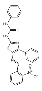 Thiourea,N-[5-[2-(2-nitrophenyl)diazenyl]-4-phenyl-2-thiazolyl]-N'-phenyl- Structure