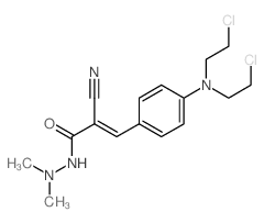 2-Propenoic acid,3-[4-[bis(2-chloroethyl)amino]phenyl]-2-cyano-, 2,2-dimethylhydrazide结构式