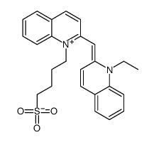 2-[(1-ethyl-2(1H)-quinolylidene)methyl]-1-(4-sulphonatobutyl)quinolinium Structure
