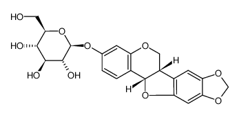 [(6aS)-6aβ,12aβ-Dihydro-6H-[1,3]dioxolo[5,6]benzofuro[3,2-c][1]benzopyran-3-yl]β-D-glucopyranoside结构式