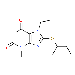 8-(sec-butylthio)-7-ethyl-3-methyl-3,7-dihydro-1H-purine-2,6-dione结构式
