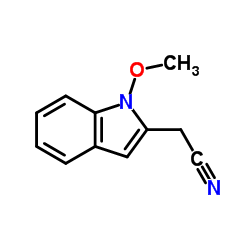 1-甲氧基-3-吲哚乙腈结构式