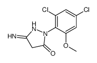 5-amino-2-(2,4-dichloro-6-methoxyphenyl)-2,4-dihydro-3H-pyrazol-3-one结构式