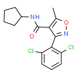 N-Cyclopentyl-3-(2,6-dichlorophenyl)-5-methyl-1,2-oxazole-4-carboxamide结构式
