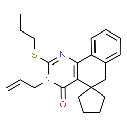 3-(prop-2-en-1-yl)-2-(propylsulfanyl)-3H-spiro[benzo[h]quinazoline-5,1'-cyclopentan]-4(6H)-one结构式