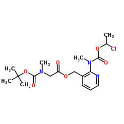 N-Methyl-N-(3-[((N-tert-butoxycarbonyl-N-methylamino)acetoxy)methyl]pyridin-2-yl)carbamic acid 1-chloroethyl ester structure