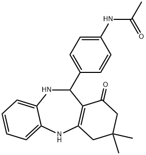 n-(4-(2,10-diaza-5,5-dimethyl-7-oxotricyclo[9.4.0.0(3,8)]pentadeca-1(15),3(8),11(12),13-tetraen-9-yl)phenyl)ethanamide结构式