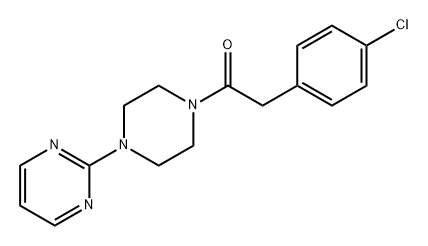 2-(4-氯苯基)-1-(4-(嘧啶-2-基)哌嗪-1-基)乙酮结构式