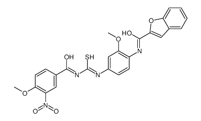 2-Benzofurancarboxamide,N-[2-methoxy-4-[[[(4-methoxy-3-nitrobenzoyl)amino]thioxomethyl]amino]phenyl]-(9CI)结构式