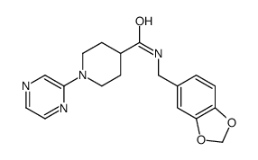 4-Piperidinecarboxamide,N-(1,3-benzodioxol-5-ylmethyl)-1-pyrazinyl-(9CI)结构式