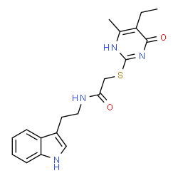 Acetamide, 2-[(5-ethyl-1,4-dihydro-6-methyl-4-oxo-2-pyrimidinyl)thio]-N-[2-(1H-indol-3-yl)ethyl]- (9CI)结构式