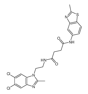 N-[2-(5,6-Dichloro-2-methyl-benzoimidazol-1-yl)-ethyl]-N'-(2-methyl-benzothiazol-5-yl)-succinamide Structure