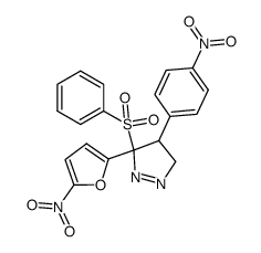 3-benzenesulfonyl-3-(5-nitro-furan-2-yl)-4-(4-nitro-phenyl)-4,5-dihydro-3H-pyrazole结构式