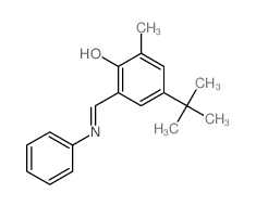 Phenol,4-(1,1-dimethylethyl)-2-methyl-6-[(phenylimino)methyl]-结构式