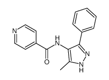 N-(5-methyl-3-phenyl-1H-pyrazol-4-yl)pyridine-4-carboxamide结构式