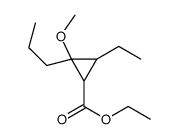 Cyclopropanecarboxylic acid, 3-ethyl-2-methoxy-2-propyl-, ethyl ester (9CI) structure