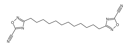 3-[12-(5-cyano-1,2,4-oxadiazol-3-yl)dodecyl]-1,2,4-oxadiazole-5-carbonitrile Structure