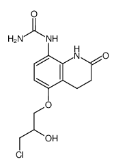 5-(3-chloro-2-hydroxy)propoxy-8-ureido-3,4-dihydrocarbostyril结构式