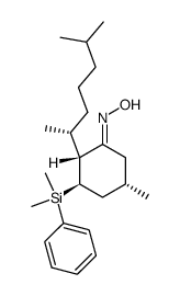 (2R,3R,5S,2'R)-3-dimethyl(phenyl)silyl-5-methyl-2-(6'-methylhept-2'-yl)cyclohexanone oxime结构式