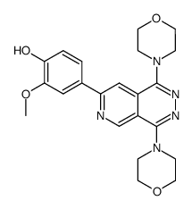 7-(4-hydroxy-3-methoxyphenyl)-1,4-dimorpholino-7-phenylpyrido[3,4-d]pyridazine Structure