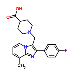 1-[2-(4-FLUORO-PHENYL)-8-METHYL-IMIDAZO[1,2-A]-PYRIDIN-3-YLMETHYL]-PIPERIDINE-4-CARBOXYLIC ACID结构式