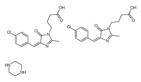 4-[(4E)-4-[(4-chlorophenyl)methylidene]-2-methyl-5-oxoimidazol-1-yl]butanoic acid,piperazine结构式