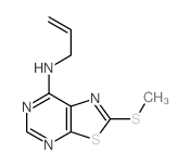 8-methylsulfanyl-N-prop-2-enyl-9-thia-2,4,7-triazabicyclo[4.3.0]nona-1,3,5,7-tetraen-5-amine Structure