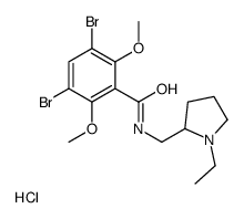 3,5-dibromo-N-[(1-ethylpyrrolidin-1-ium-2-yl)methyl]-2,6-dimethoxybenzamide,chloride Structure