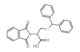 3-benzhydrylsulfanyl-2-(1,3-dioxoisoindol-2-yl)propanoic acid structure