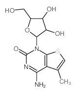 Thieno[2,3-d]pyrimidin-2(1H)-one,4-amino-5-methyl-1-b-D-ribofuranosyl- structure