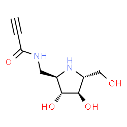 2-Propynamide, N-[[(2R,3R,4R,5R)-3,4-dihydroxy-5-(hydroxymethyl)-2-pyrrolidinyl]methyl]- (9CI) structure