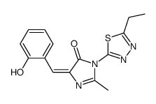 (5Z)-3-(5-ethyl-1,3,4-thiadiazol-2-yl)-5-[(2-hydroxyphenyl)methylidene]-2-methylimidazol-4-one结构式