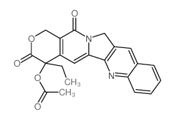 1H-Pyrano(3,4:6,7)indolizino(1,2-b)quinoline-3,14(4H,12H)-dione, 4-(acetyloxy)-4-ethyl-, (S)- Structure