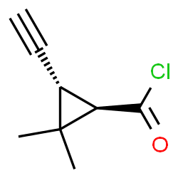 Cyclopropanecarbonyl chloride, 3-ethynyl-2,2-dimethyl-, (1R-trans)- (9CI) Structure