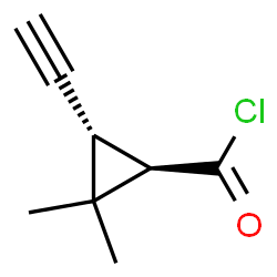 Cyclopropanecarbonyl chloride, 3-ethynyl-2,2-dimethyl-, (1R-trans)- (9CI) structure