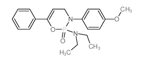 2H-1,3,2-Oxazaphosphorin-2-amine,N,N-diethyl-3,4-dihydro-3-(4-methoxyphenyl)-6-phenyl-, 2-oxide结构式