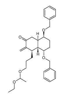 (4aα,8aβ)-5β,8α-bis(benzyloxy)-2-methylene-3-oxo-1β-[3-(1-ethoxyethoxy)propyl]decahydronaphthalene Structure