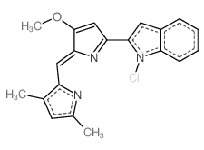 1-chloro-2-[5-[(3,5-dimethyl-1H-pyrrol-2-yl)methylidene]-4-methoxypyrrol-2-yl]indole结构式