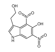 3-(2-hydroxyethyl)-4,6-dinitro-1H-indol-5-ol结构式