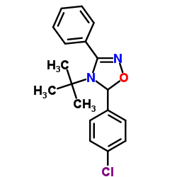 4-tert-Butyl-5-(4-chlorophenyl)-3-phenyl-4,5-dihydro-1,2,4-oxadiazole结构式