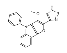 3-methoxy-4-phenyl-2-(2H-tetrazol-5-yl)furo[3,2-b]indole结构式