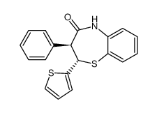 (2S,3S)-3-Phenyl-2-thiophen-2-yl-2,3-dihydro-5H-benzo[b][1,4]thiazepin-4-one Structure