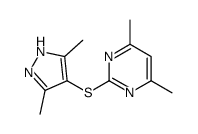 2-[(3,5-dimethyl-1H-pyrazol-4-yl)sulfanyl]-4,6-dimethylpyrimidine结构式