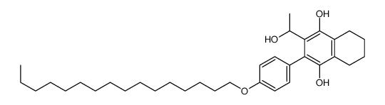 1,4-NAPHTHALENEDIOL, 2-[4-(HEXADECYLOXY)PHENYL]-5,6,7,8-TETRAHYDRO-3-(1-HYDROXYETHYL)- structure