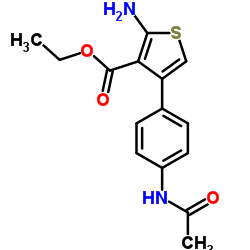 Ethyl 4-(4-acetamidophenyl)-2-amino-3-thiophenecarboxylate结构式
