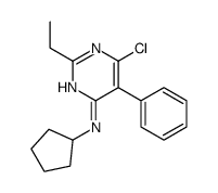 6-chloro-N-cyclopentyl-2-ethyl-5-phenylpyrimidin-4-amine结构式