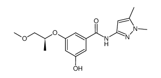 N-(1,5-dimethyl-1H-pyrazol-3-yl)-3-hydroxy-5-{[(1S)-1-methyl-2-(methyloxy)ethyl]oxy}benzamide Structure