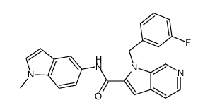 N-(1-methyl-1H-indol-5-yl)-1-[(3-fluorophenyl)methyl]-1H-pyrrolo[2,3-c]pyridine-2-carboxamide结构式