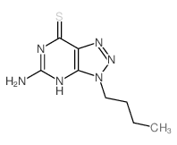 3-amino-9-butyl-2,4,7,8,9-pentazabicyclo[4.3.0]nona-1,3,6-triene-5-thione结构式