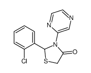 2-(2-chlorophenyl)-3-pyrazin-2-yl-1,3-thiazolidin-4-one结构式